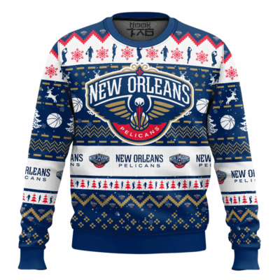 Hooktab NBA New Orleans Pelicans Ugly Christmas Sweater
